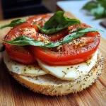 Bagel mit Tomate und Mozzarella