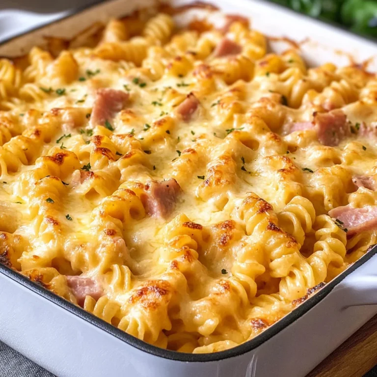 Einfacher Nudelauflauf mit Schinken & Käse