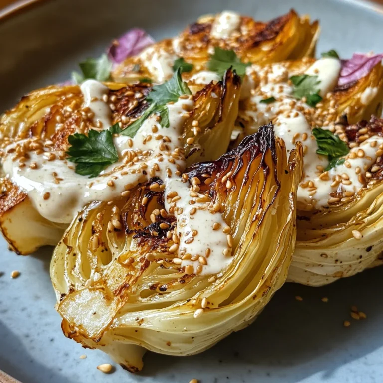 Gebackener Spitzkohl auf Tahini-Joghurt