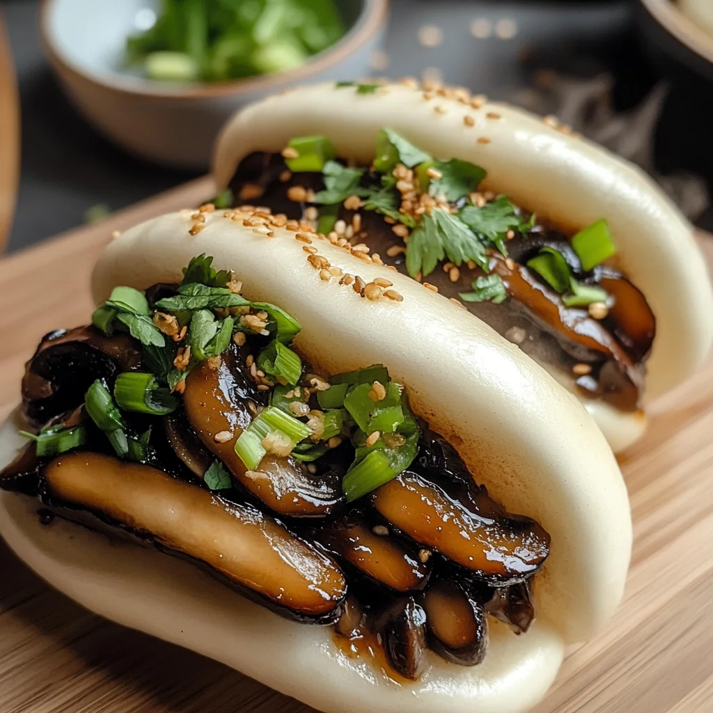 Klebrige Pilz-Bao-Brötchen