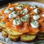 Knusprige Kartoffelgalette mit Räucherlachs und Crème Fraîche