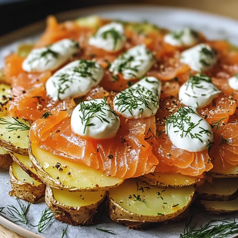 Knusprige Kartoffelgalette mit Räucherlachs und Crème Fraîche