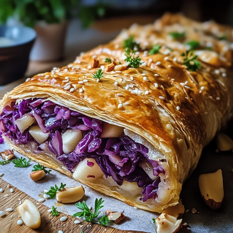 Knuspriger Rotkohlstrudel