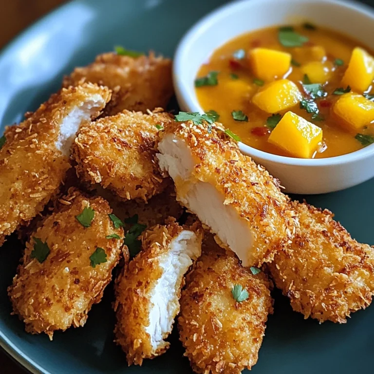 Kokos-Chicken-Nuggets mit Spicy Mango-Dip