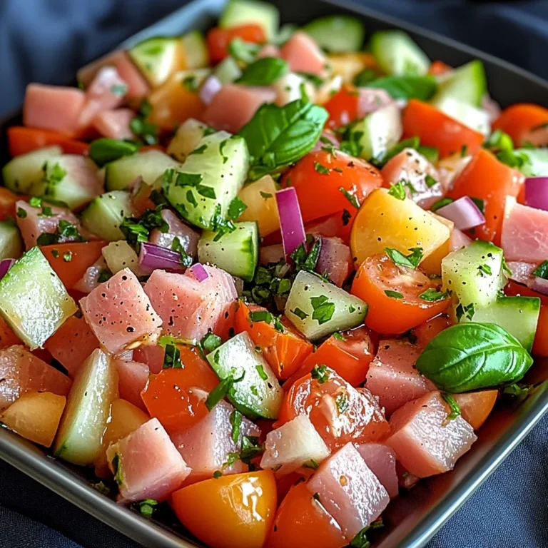 Melonensalat mit Putenschinken und Tomaten