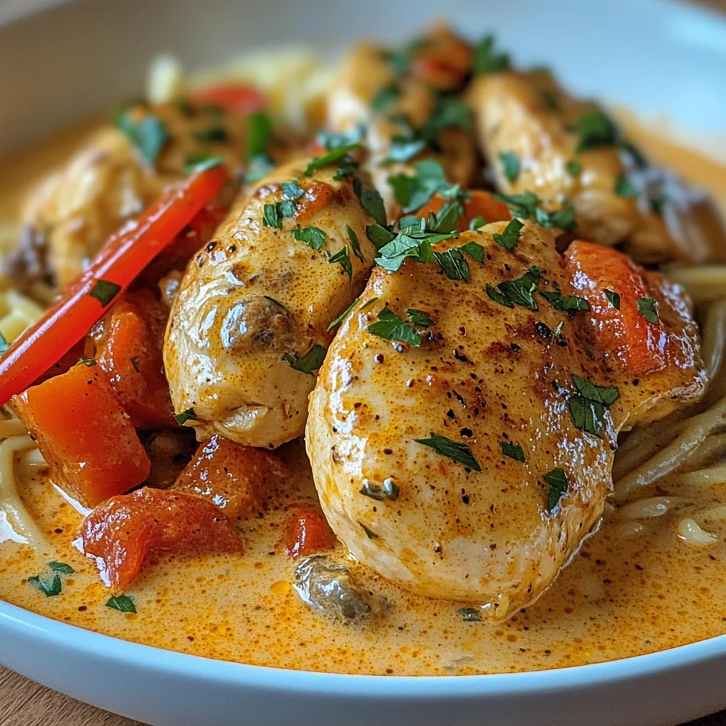 Paprika-Sahne-Hähnchen