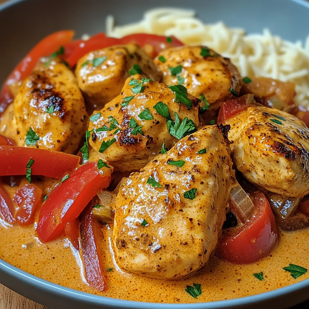 Paprika-Sahne-Hähnchen