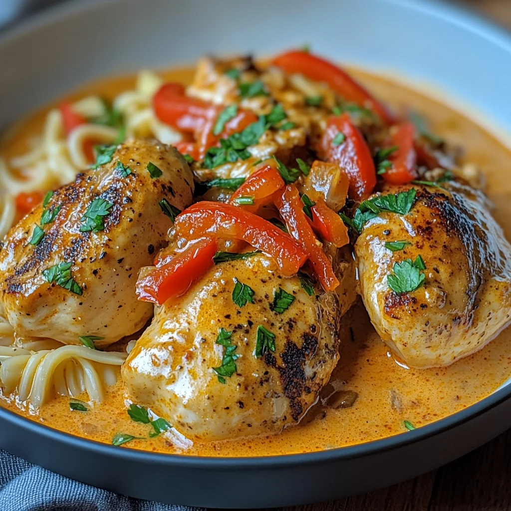 Paprika-Sahne-Hähnchen