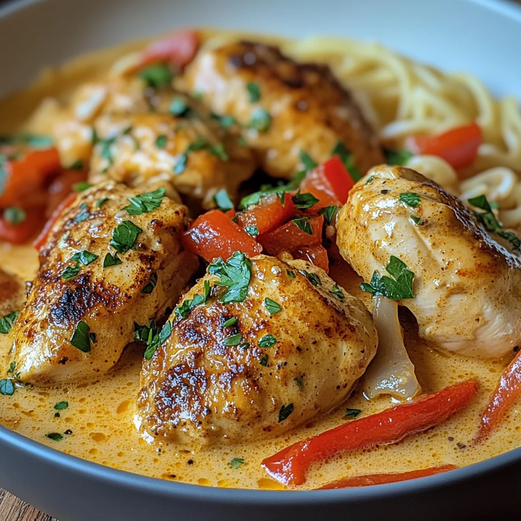 Paprika-Sahne-Hähnchen