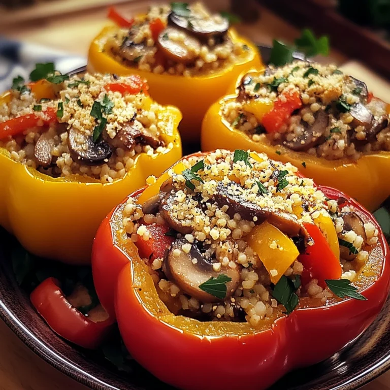 Paprika mit Hirse-Pilz-Füllung