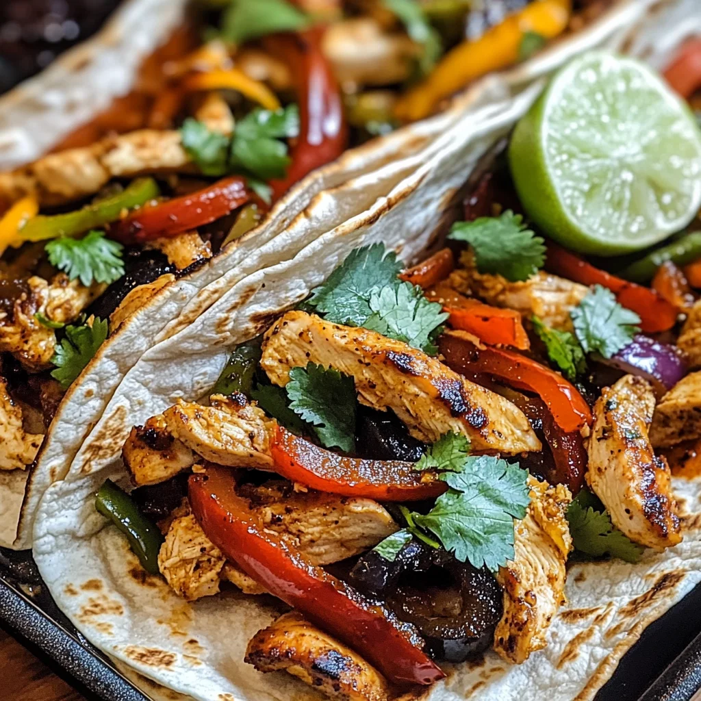 Poblano-Hähnchen-Fajitas aus der Pfanne