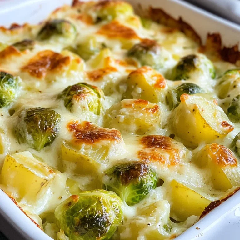 Rosenkohlauflauf - mit Kartoffeln & Käse