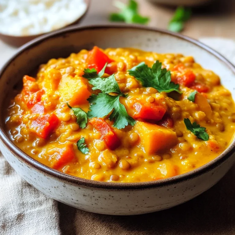 Süßkartoffel-Linsen-Curry mit Kokosmilch