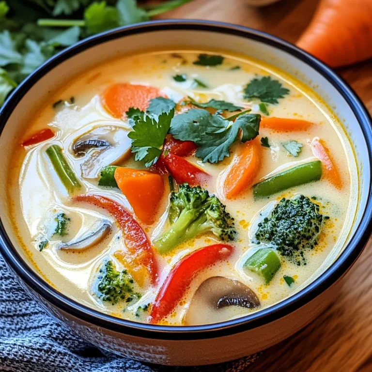 Thai-Kokos-Suppe mit Gemüse