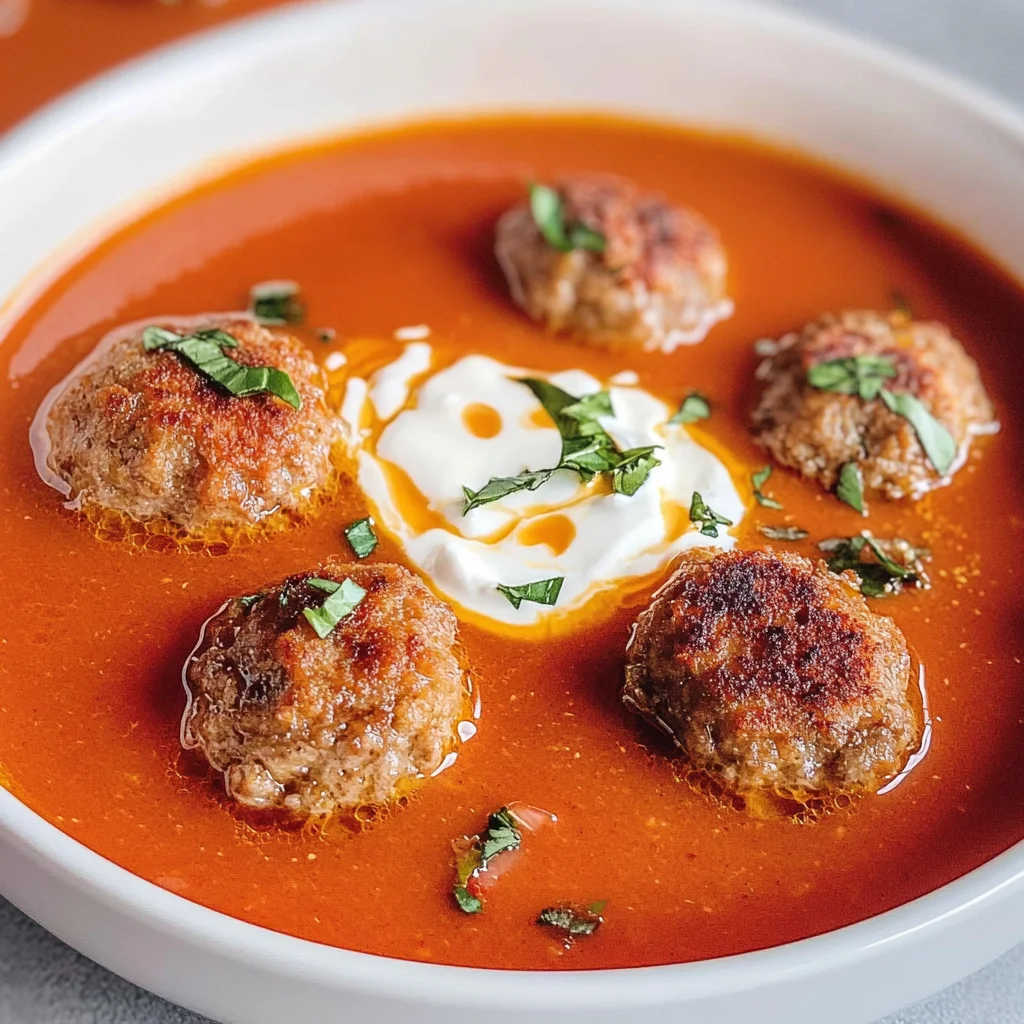 Tomatensuppe mit Hackbällchen