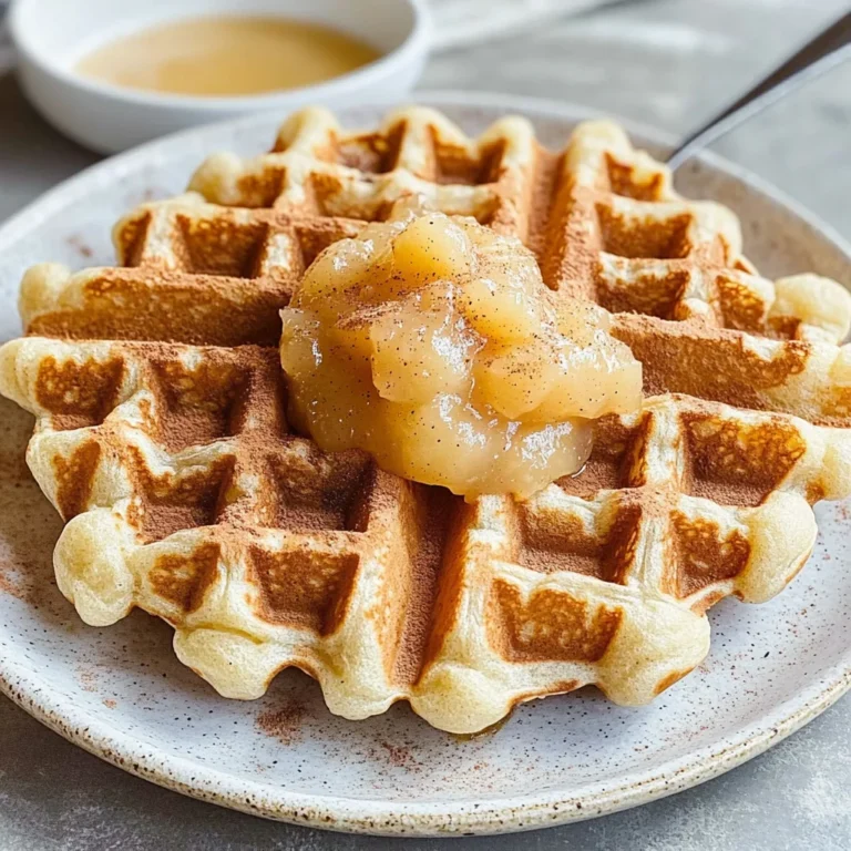 Waffeln mit Apfelmus statt Zucker
