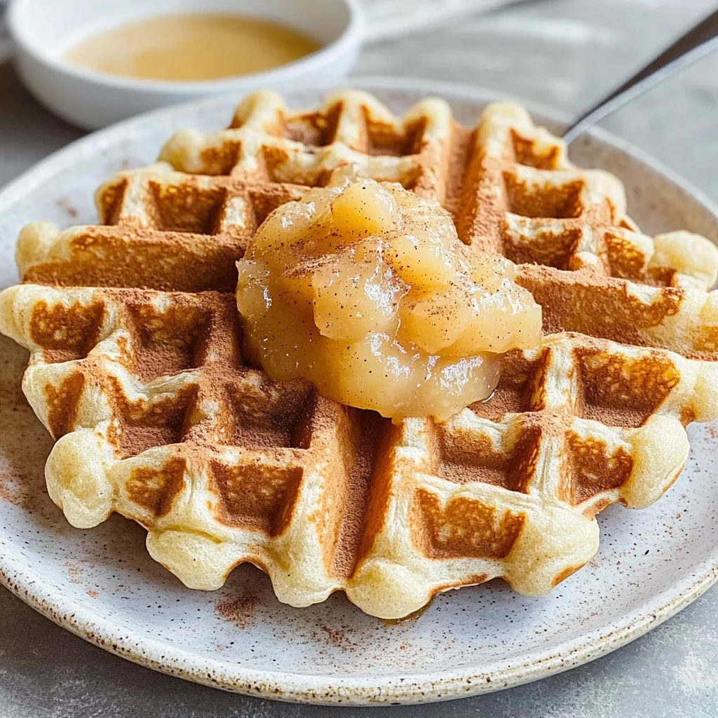 Waffeln mit Apfelmus statt Zucker