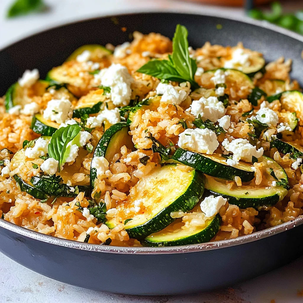 Zucchini-Reis-Pfanne mit Feta