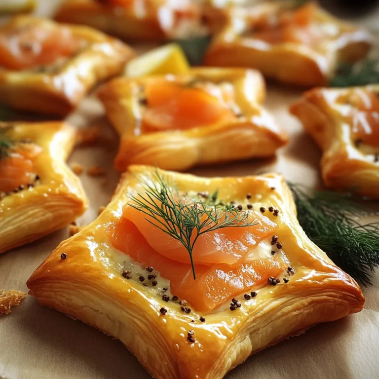 Blätterteigsterne mit Lachs