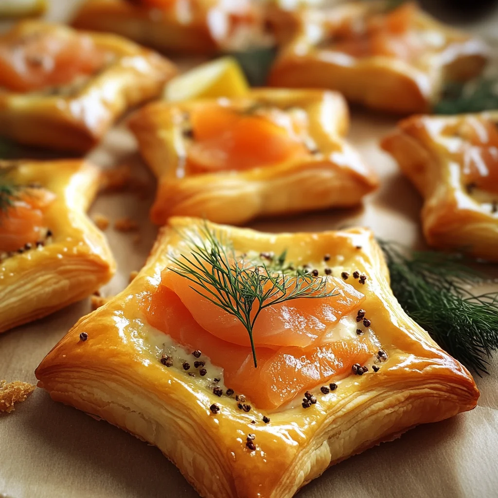 Blätterteigsterne mit Lachs