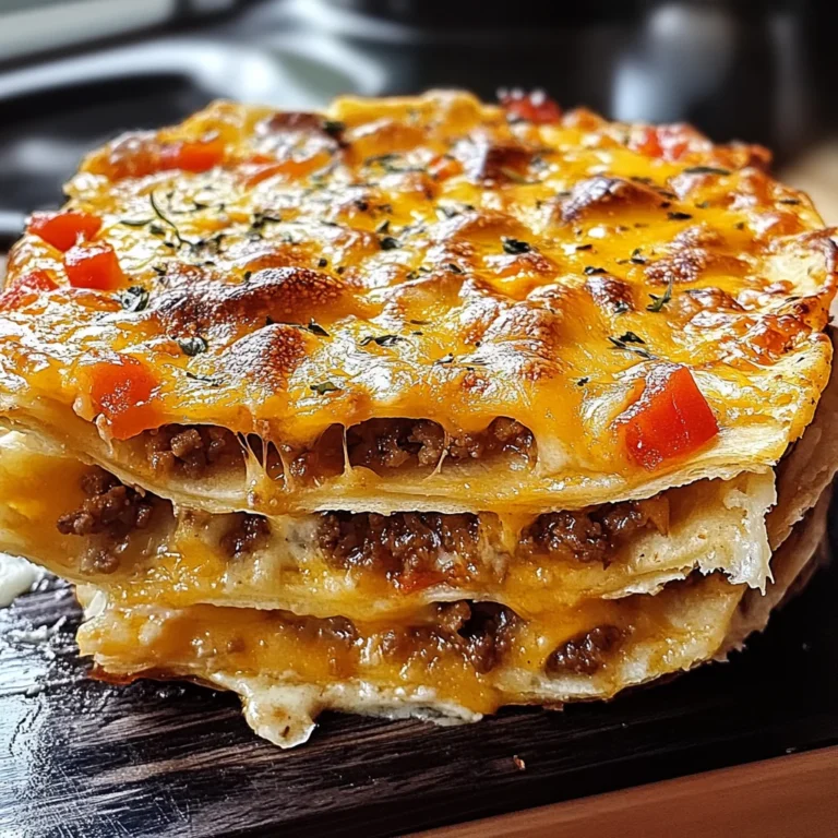 Feurige Tortilla-Torte mit Überbackenem Käse