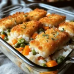 Fischstäbchen-Auflauf mit Reis und Gemüse