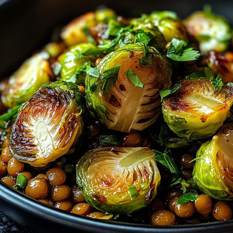 Gebratener Rosenkohl mit Berglinsen