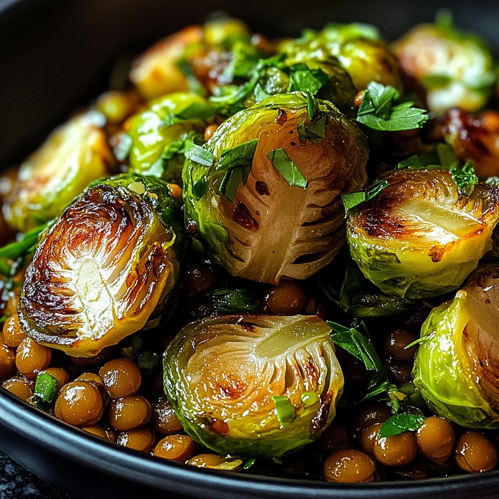 Gebratener Rosenkohl mit Berglinsen