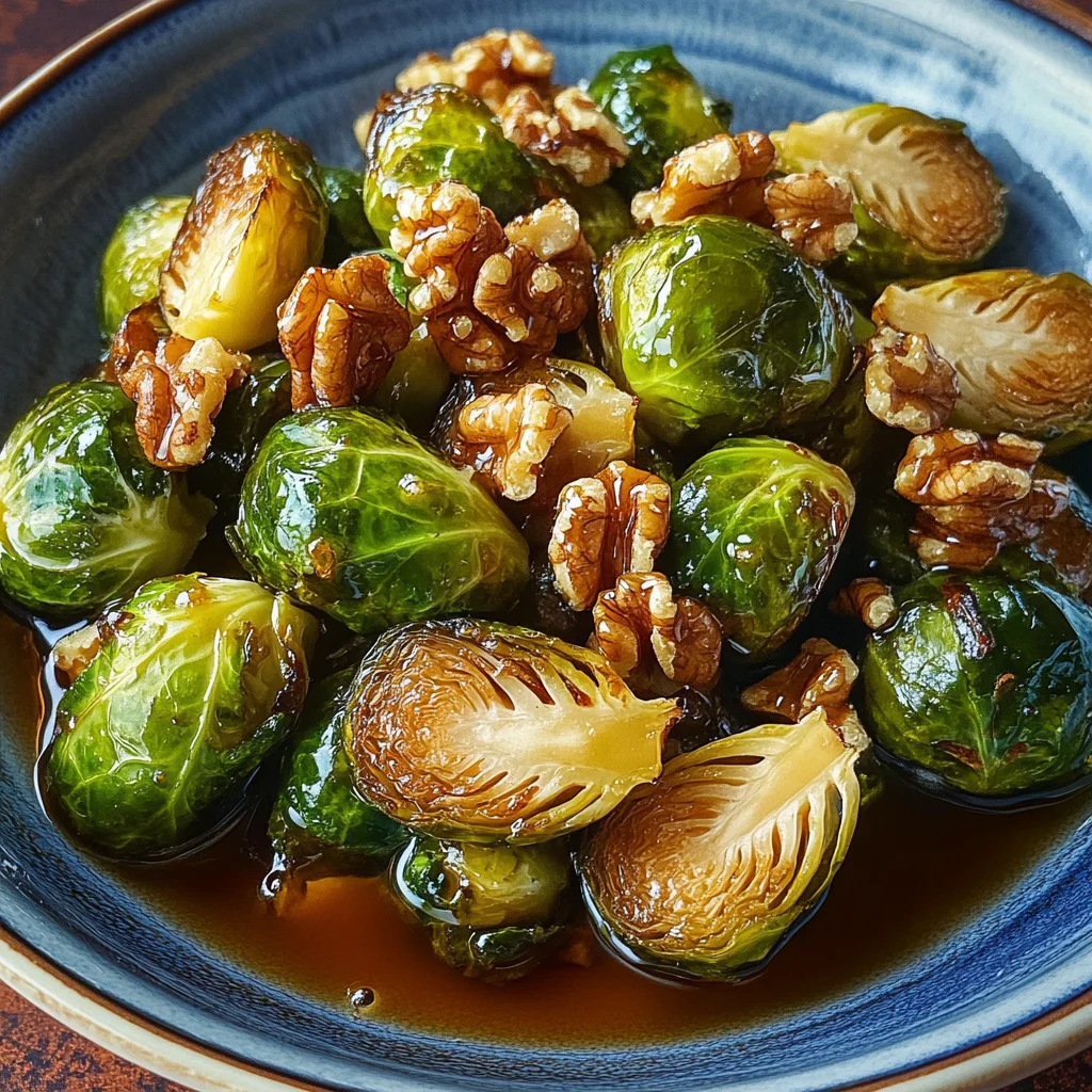 Gerösteter Rosenkohl mit Walnüssen und Honig