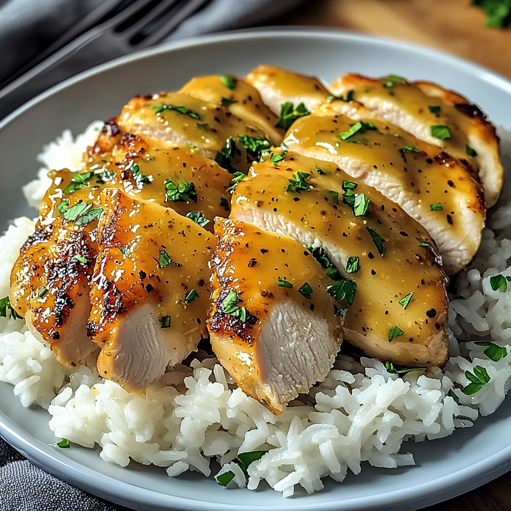 Honig Senf Hähnchen mit Reis