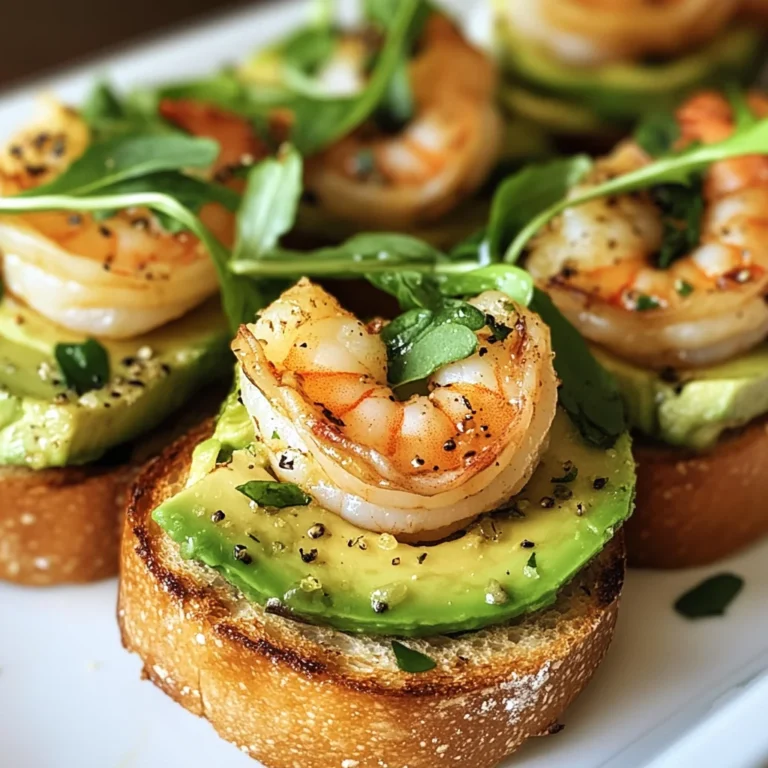 Knoblauch-Garnelen-Crostini mit Avocado