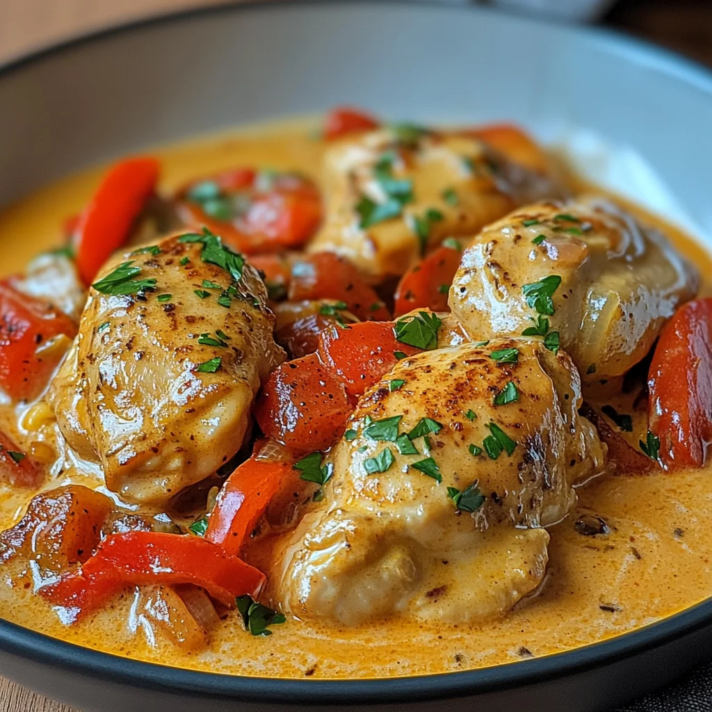 Paprika-Sahne-Hähnchen