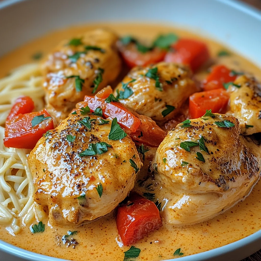 Paprika-Sahne-Hähnchen