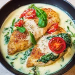 Parmesan-Hähnchen mit Spinat