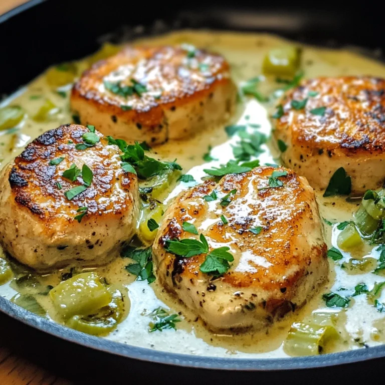 Putenmedaillons in Lauch-Sahne-Sauce