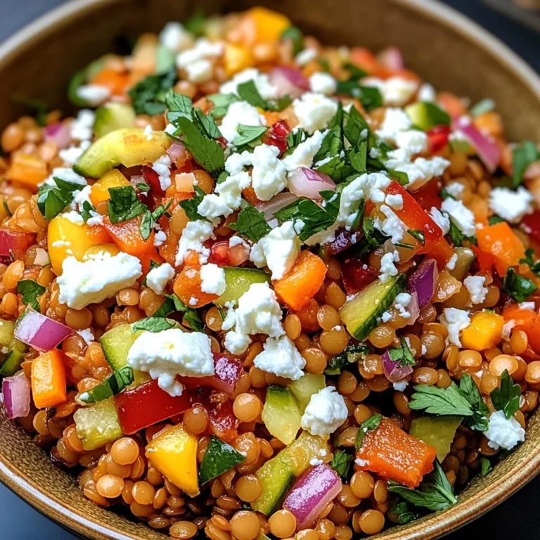Rote Linsen Salat Orientalisch mit Feta