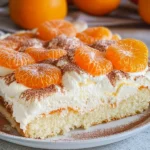 Schmandkuchen vom Blech mit Mandarinen