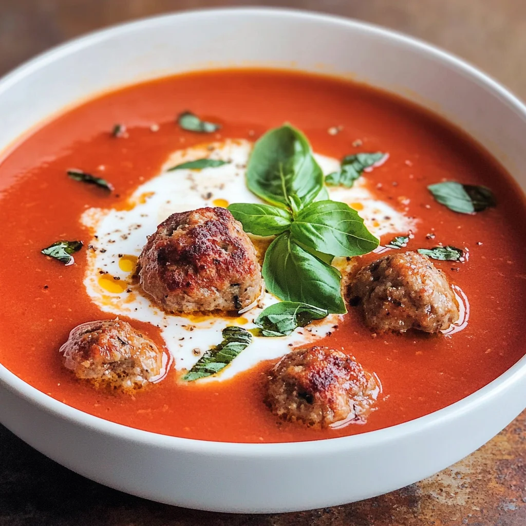 Tomatensuppe mit Hackbällchen