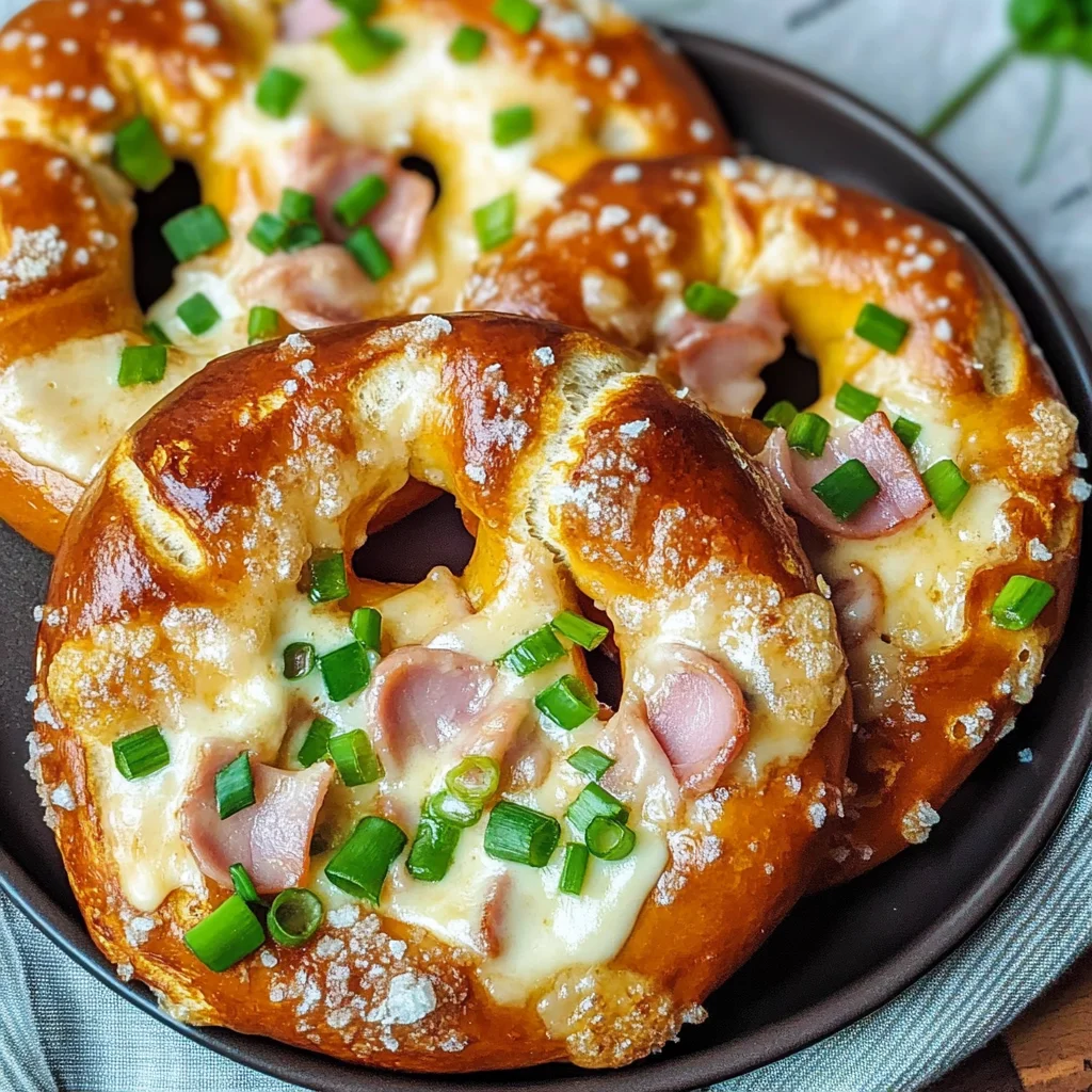 Überbackene Brezeln mit Schinken & Käse