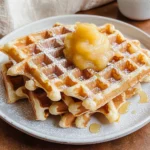 Waffeln mit Apfelmus statt Zucker
