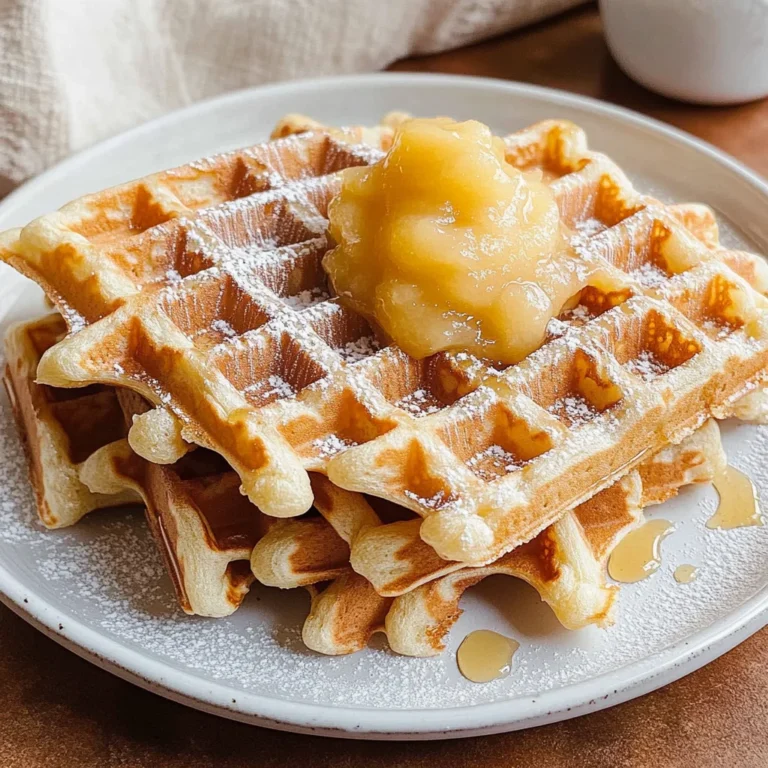 Waffeln mit Apfelmus statt Zucker